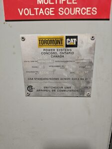 Caterpillar 3408 control data plate