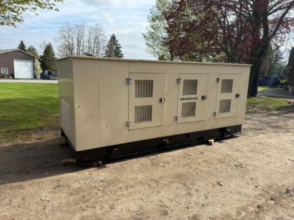 135 KW gas generator front enclosure with access doors shut