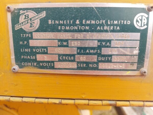 150 kW Caterpillar Generator data pane