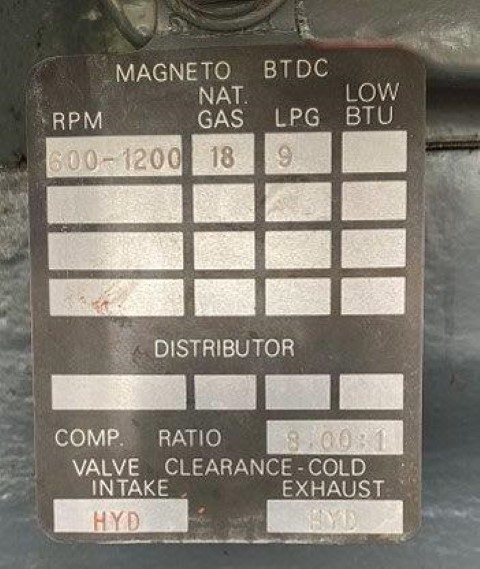 Fuel Data Plate