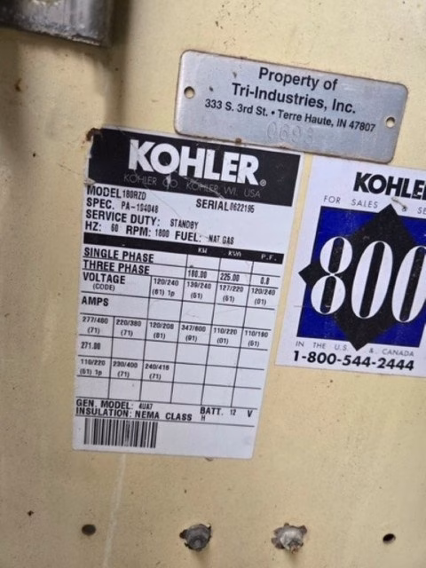 Kohler model specs